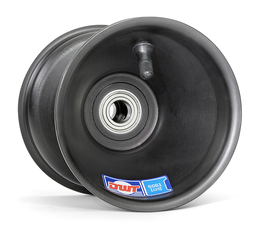 Spindle Mount Front Wheel, 5&quot; x 5&quot;, 17mm bearing (Black)